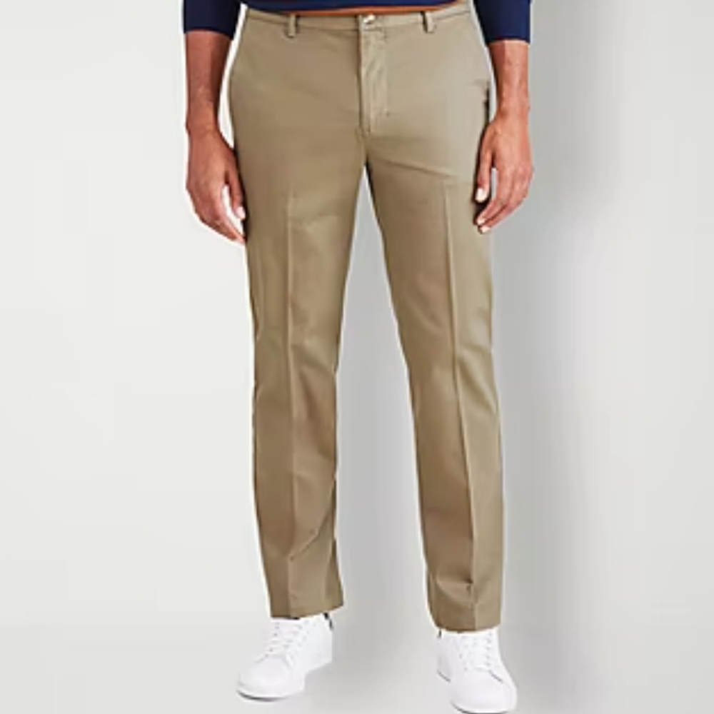 Dockers Signature Iron Free Khaki With Stain Defender Mens Slim Fit Flat Front P